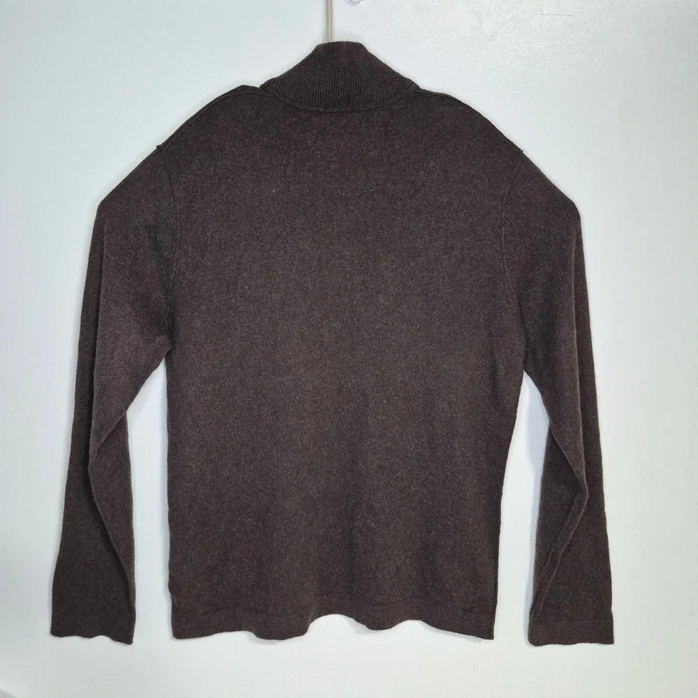Banana Republic Sweater Mens Large Mock Neck Brown Cotton Cashmere Angora